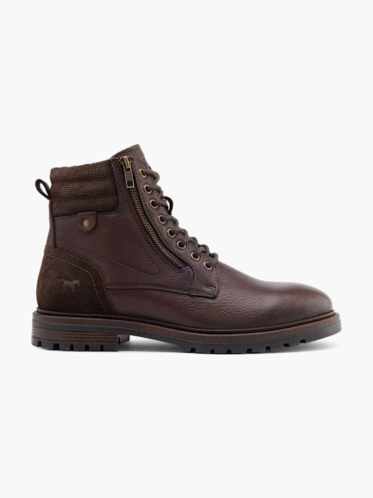mustang krajka-up boot hnědá deichmann