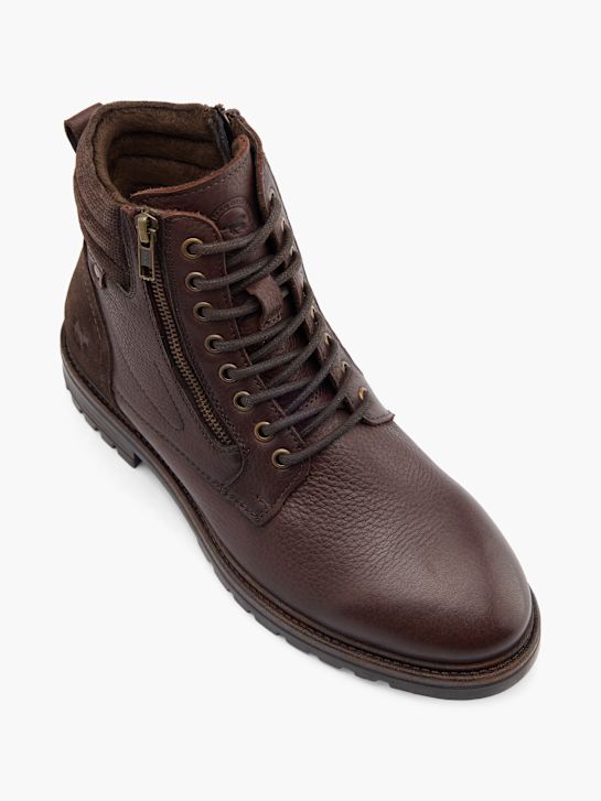 mustang krajka-up boot hnědá deichmann