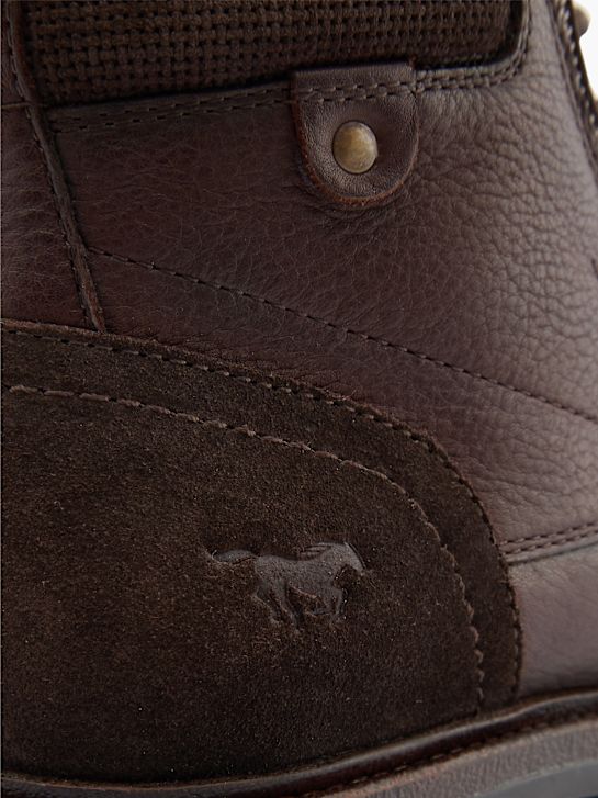 mustang krajka-up boot hnědá deichmann