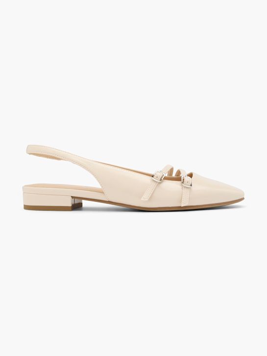graceland slingback baletní ploché béžová deichmann