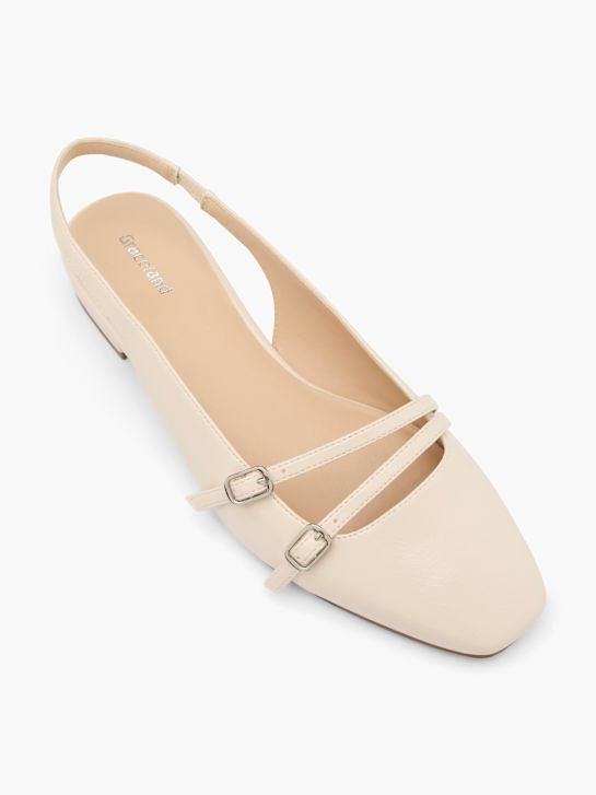 graceland slingback baletní ploché béžová deichmann