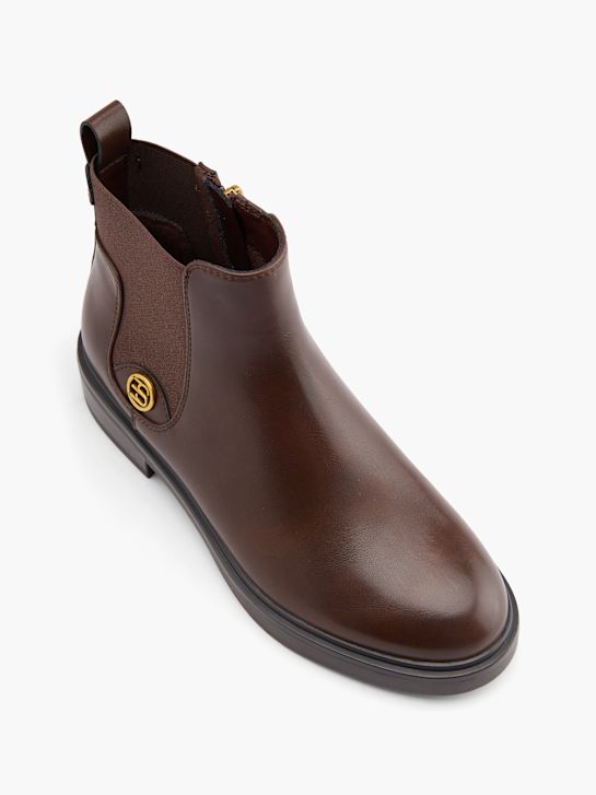 esprit podpatky chelsea boot hnědá deichmann