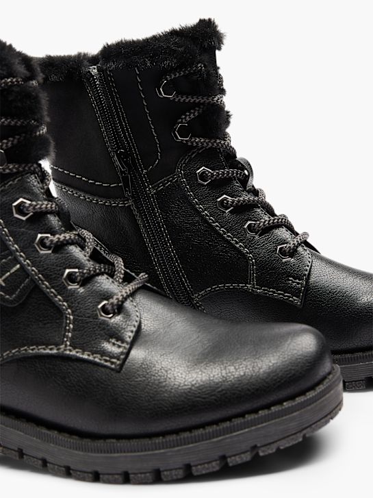 easy street Šněrovací kotníkové boty Černé deichmann