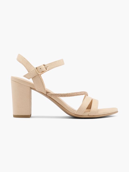 graceland podpatky sandály beige deichmann