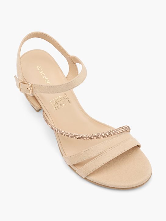graceland podpatky sandály beige deichmann