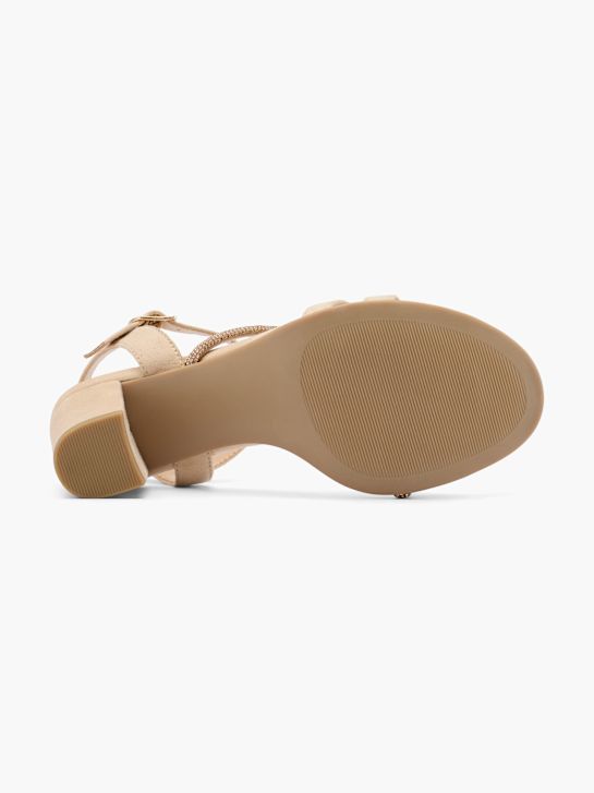 graceland podpatky sandály beige deichmann