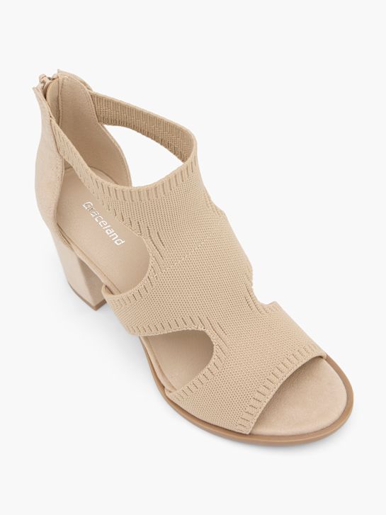 graceland podpatky sandály beige deichmann