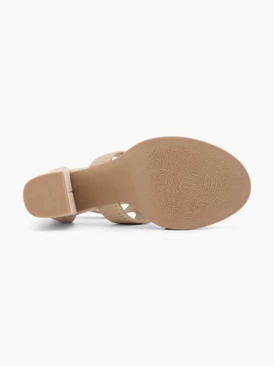 graceland podpatky sandály beige deichmann