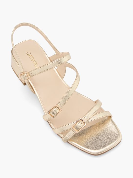 molo podpatky sandály zlaté deichmann