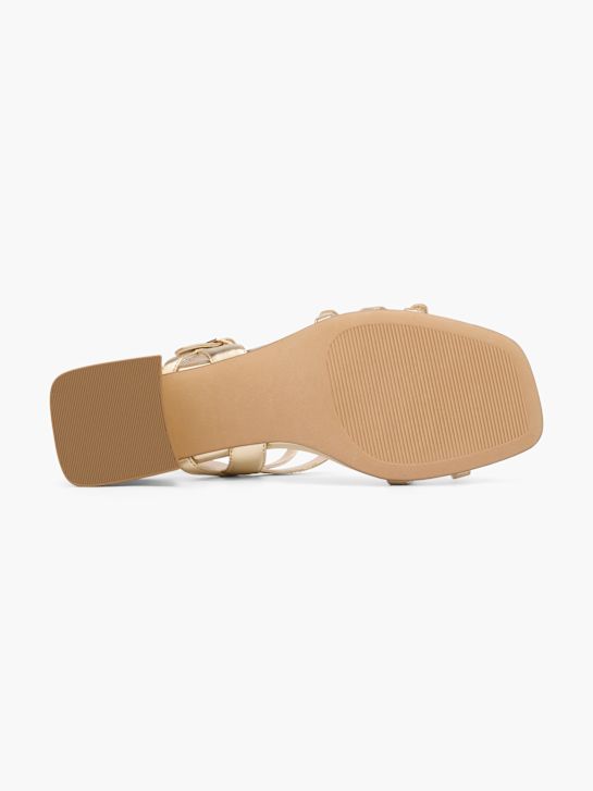 molo podpatky sandály zlaté deichmann