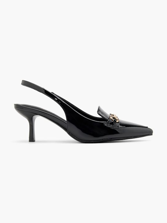 molo slingback podpatky Černá deichmann