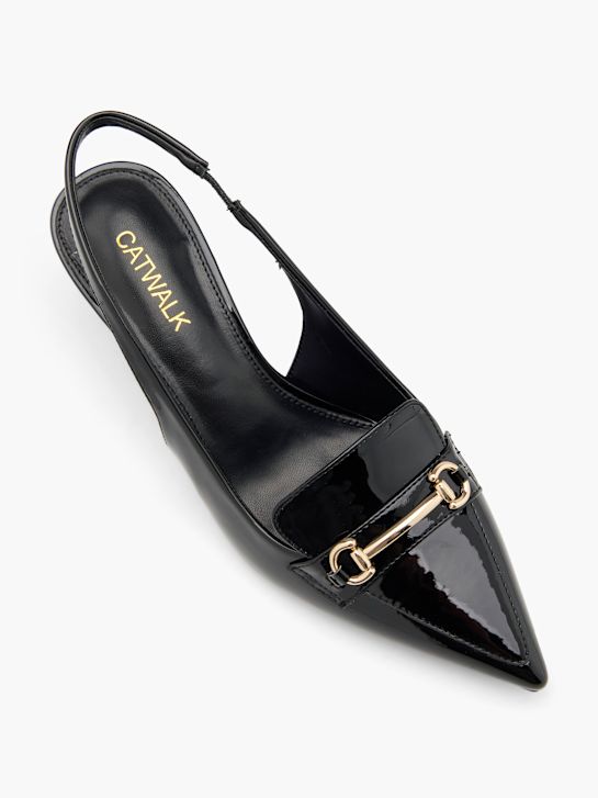 molo slingback podpatky Černá deichmann