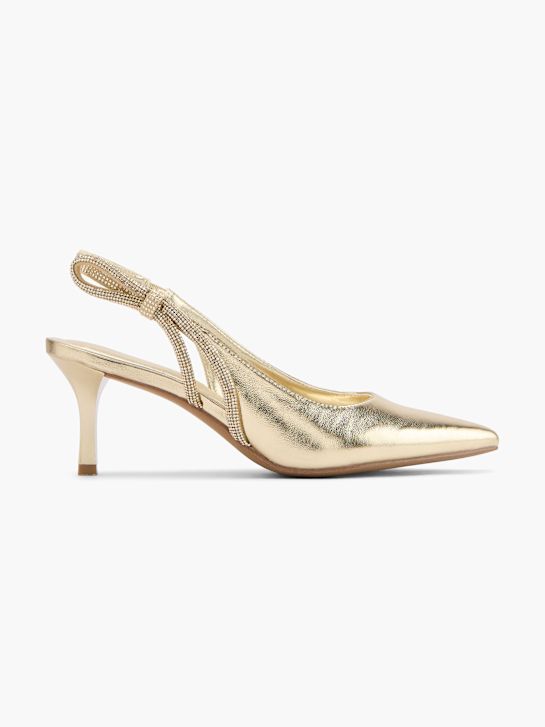 graceland slingback podpatky zlato deichmann