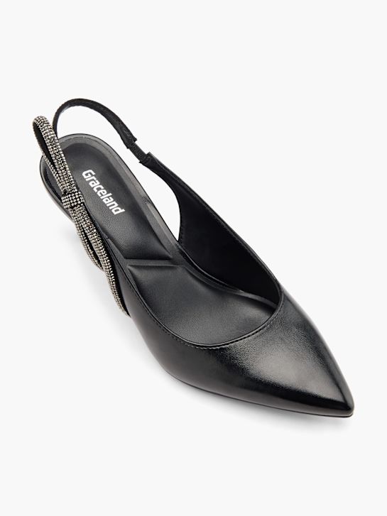 graceland slingback podpatky Černá deichmann
