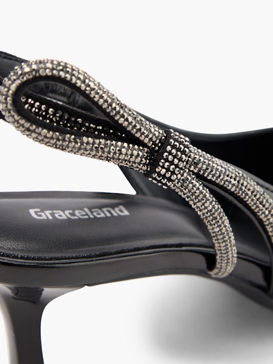 graceland slingback podpatky Černá deichmann