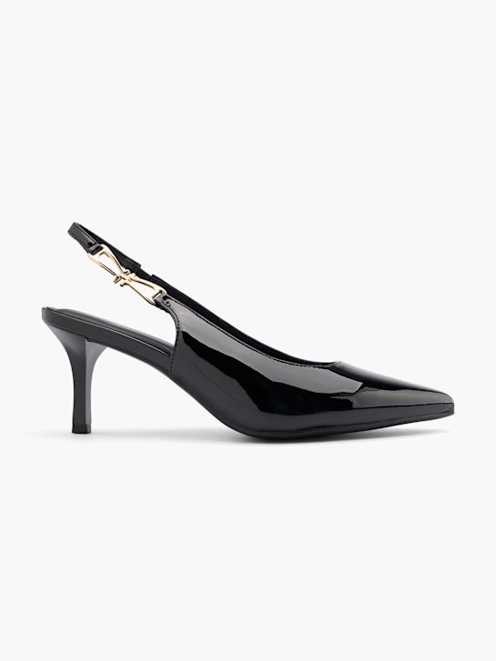 molo slingback podpatky Černá deichmann