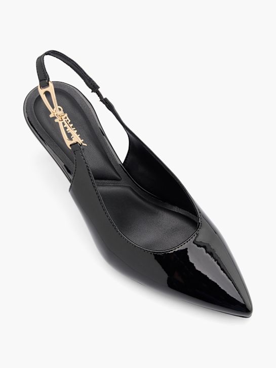 molo slingback podpatky Černá deichmann
