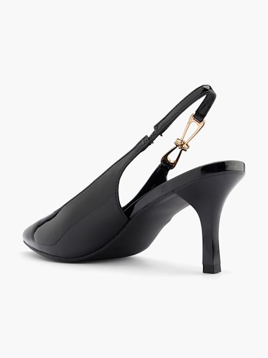 molo slingback podpatky Černá deichmann