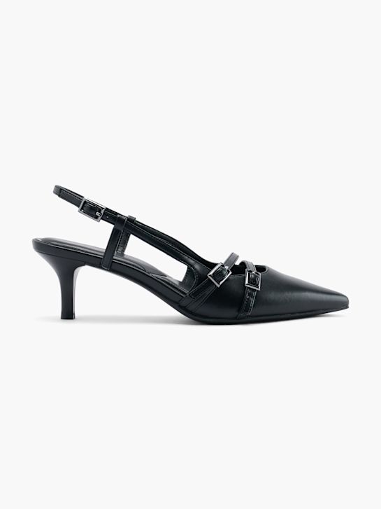 molo slingback podpatky Černá deichmann