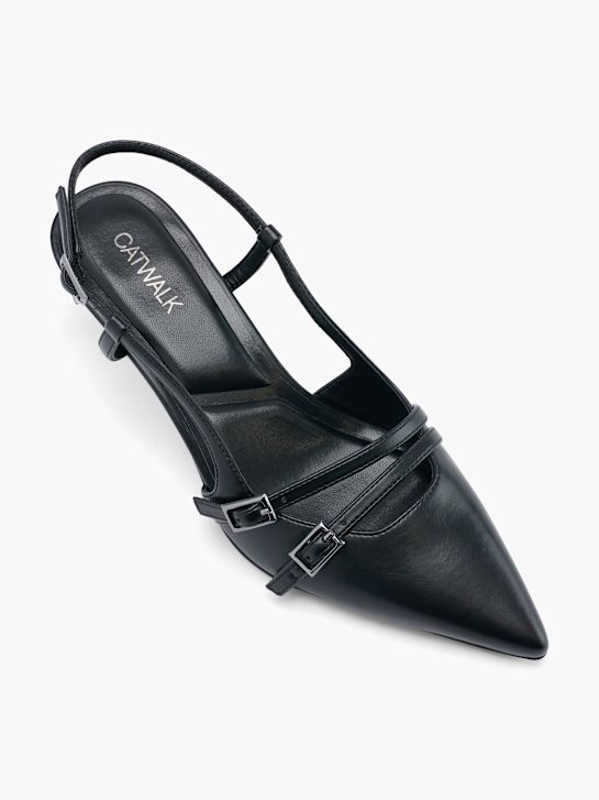 molo slingback podpatky Černá deichmann