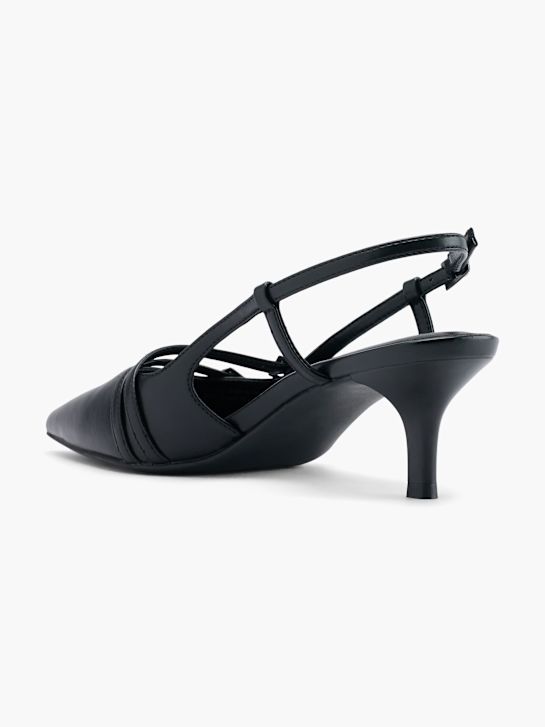 molo slingback podpatky Černá deichmann