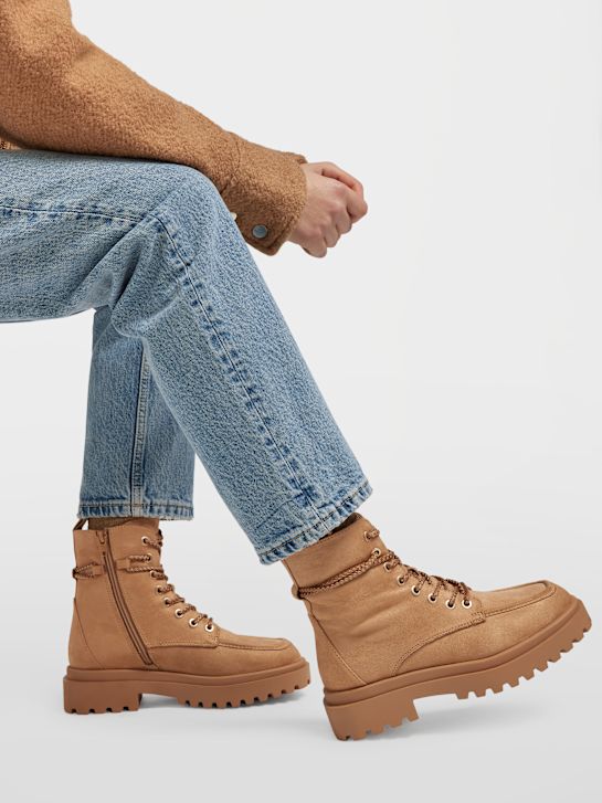 graceland krajka-up boot hnědá deichmann