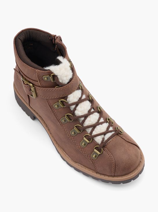graceland krajka-up boot hnědá deichmann