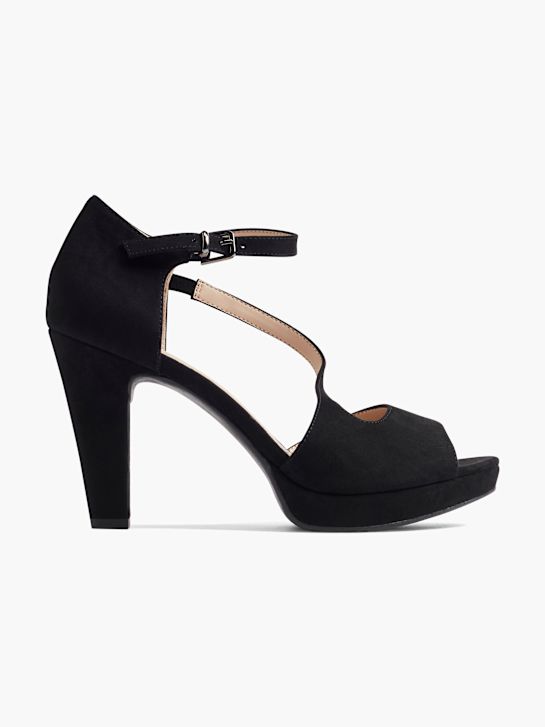 graceland peep toe paty Černá deichmann