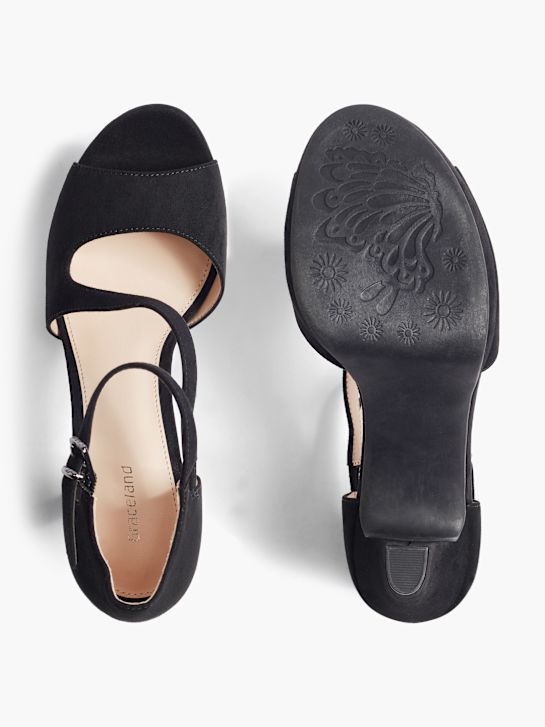 graceland peep toe paty Černá deichmann