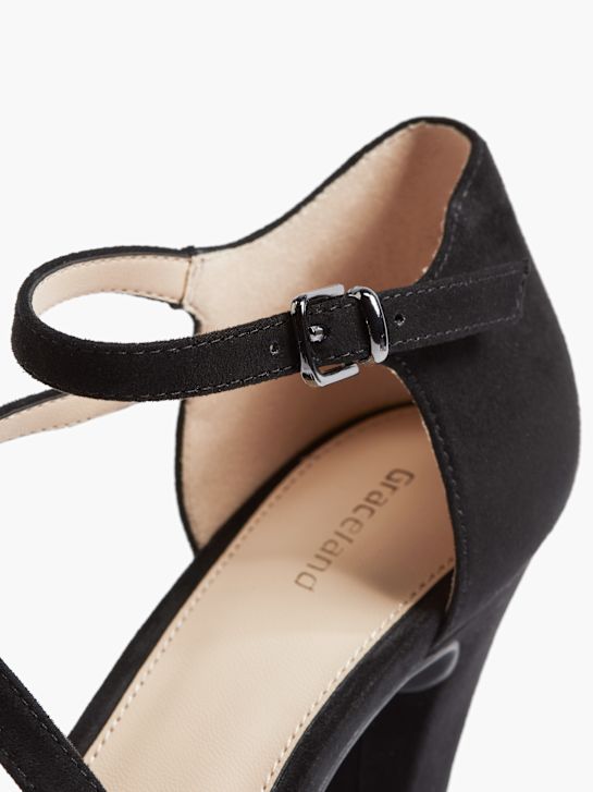 graceland peep toe paty Černá deichmann