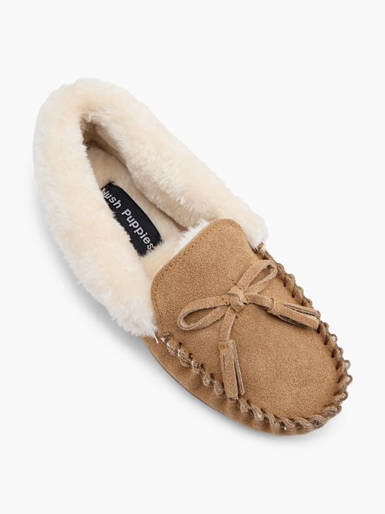hush puppies plyšové papuče béžové deichmann