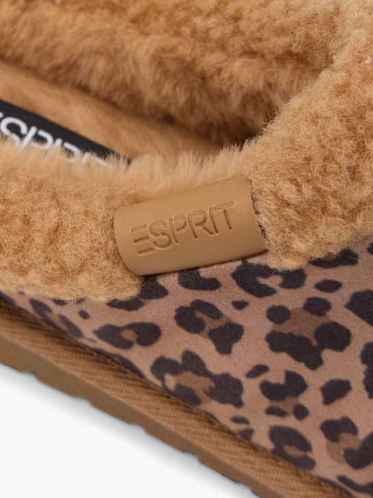 esprit plyšové papuče koňak deichmann