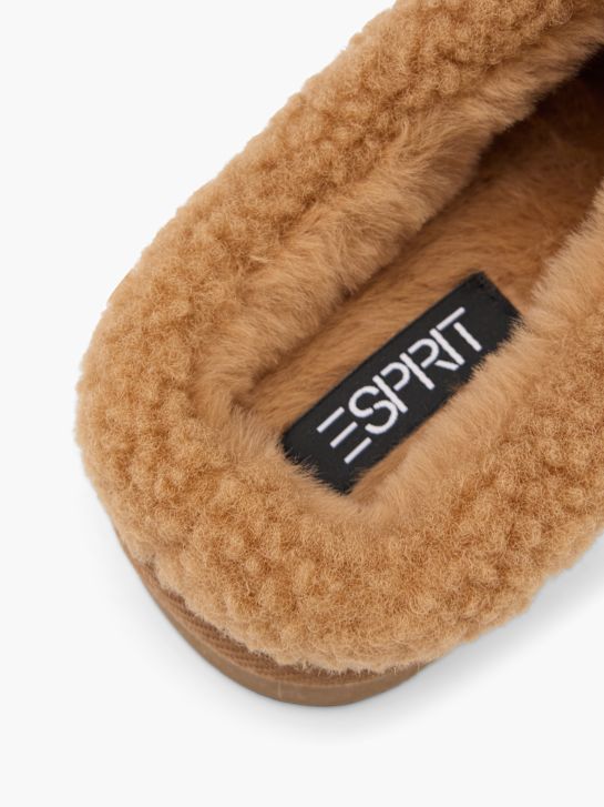 esprit plyšové papuče koňak deichmann