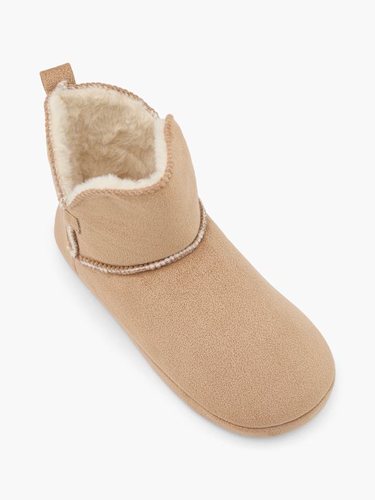 casa mia plyšové papuče béžové deichmann