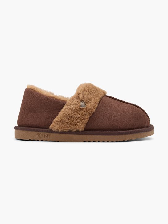 esprit plyšové papuče hnědá deichmann