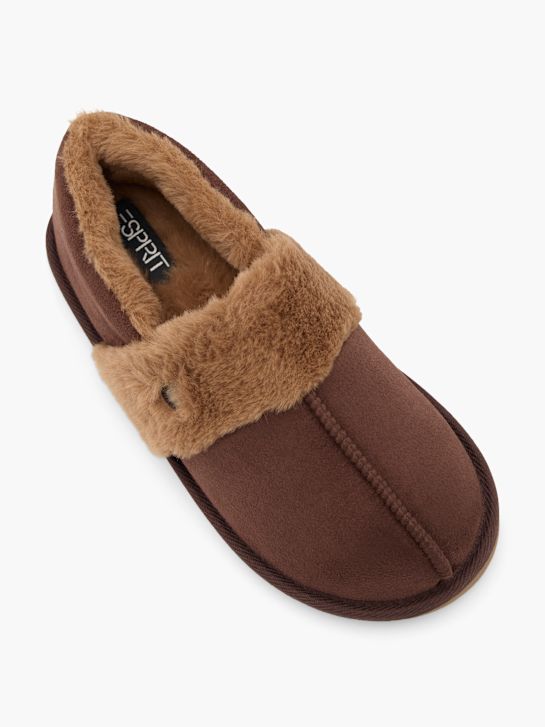 esprit plyšové papuče hnědá deichmann