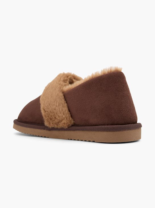 esprit plyšové papuče hnědá deichmann