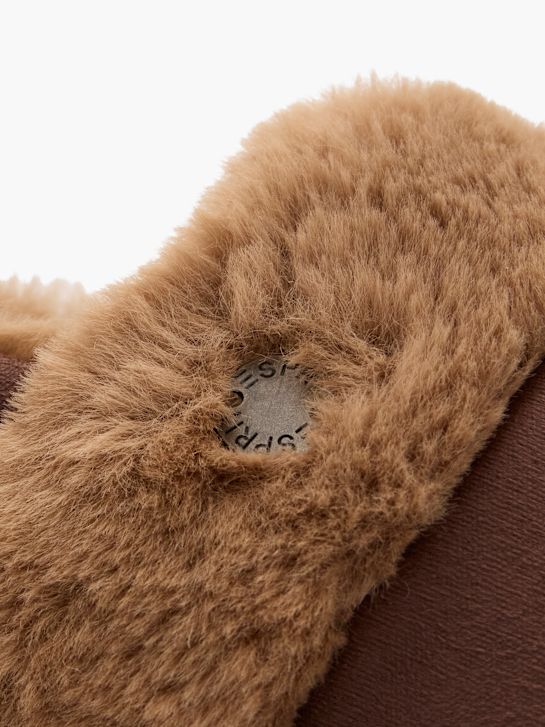 esprit plyšové papuče hnědá deichmann