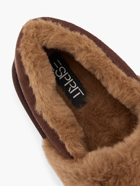 esprit plyšové papuče hnědá deichmann