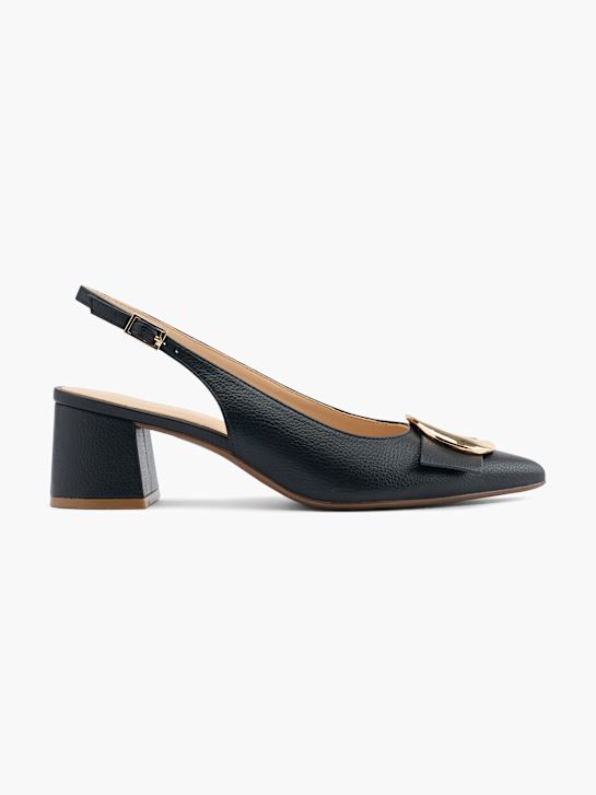 molo slingback podpatky Černá deichmann