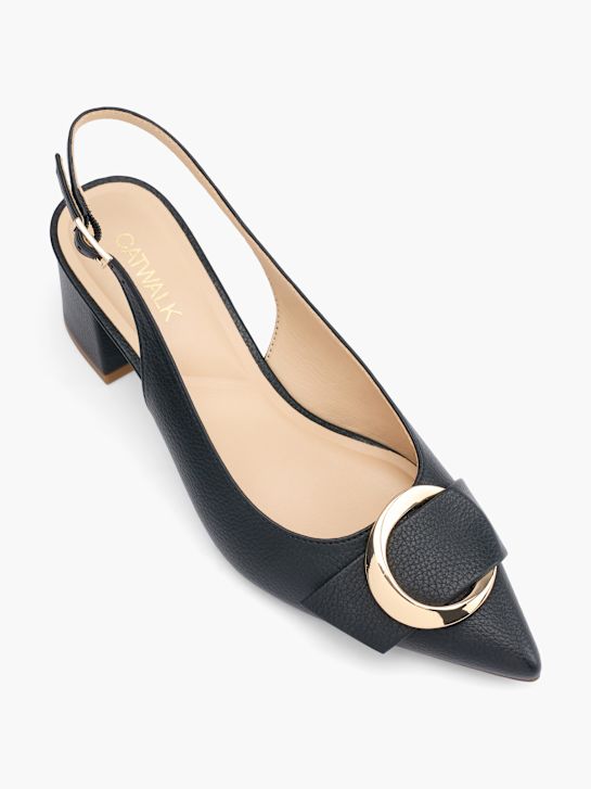 molo slingback podpatky Černá deichmann