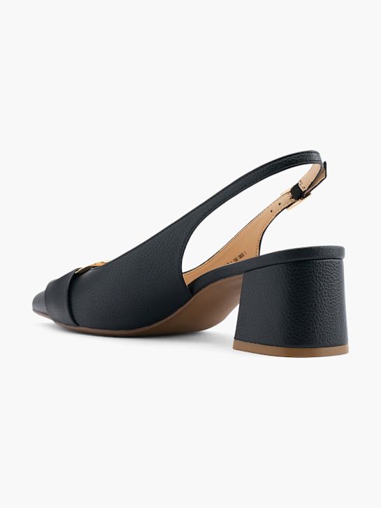 molo slingback podpatky Černá deichmann