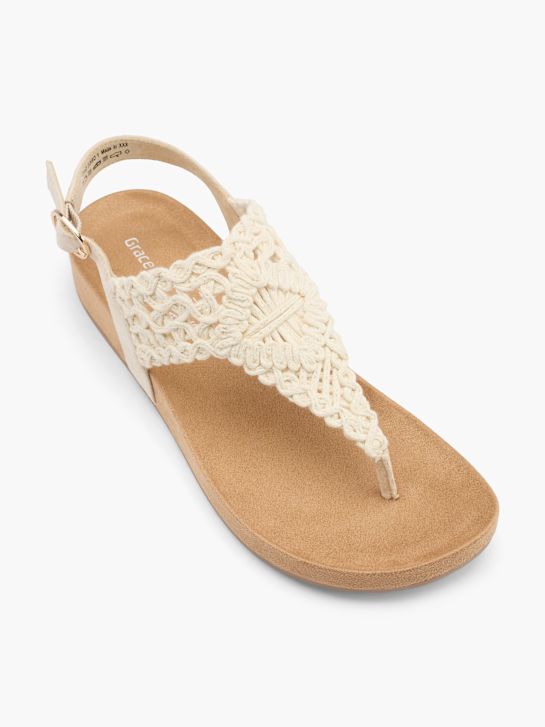 graceland toe tanga sandál offwhite deichmann