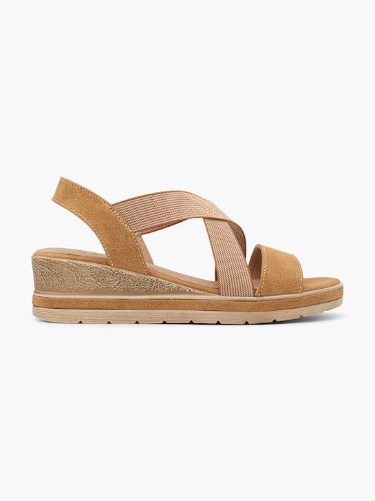 graceland podpatky sandály beige deichmann