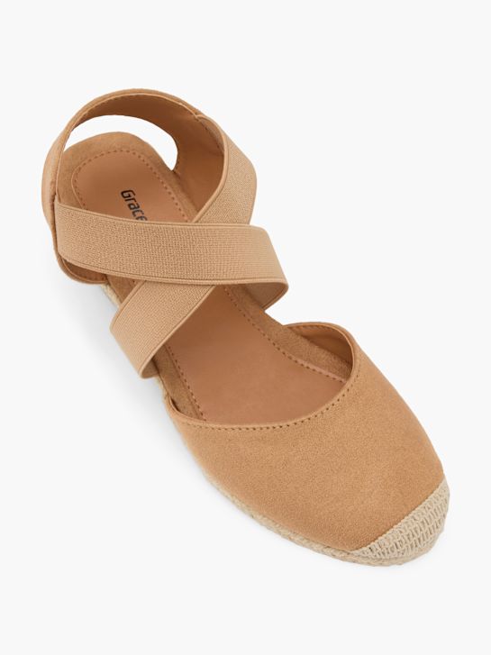 graceland podpatky sandály beige deichmann