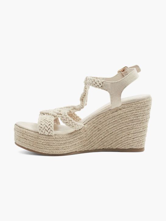 graceland podpatky sandály beige deichmann