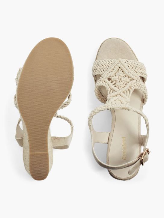 graceland podpatky sandály beige deichmann