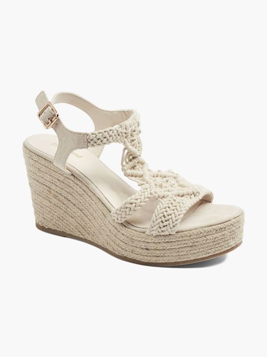 graceland podpatky sandály beige deichmann